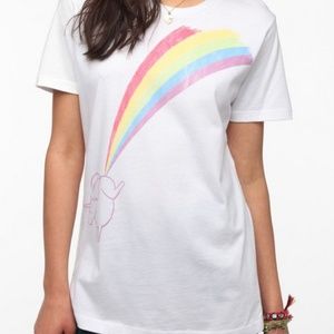Urban Outfitters Unicorn Fart Rainbow Tee S
